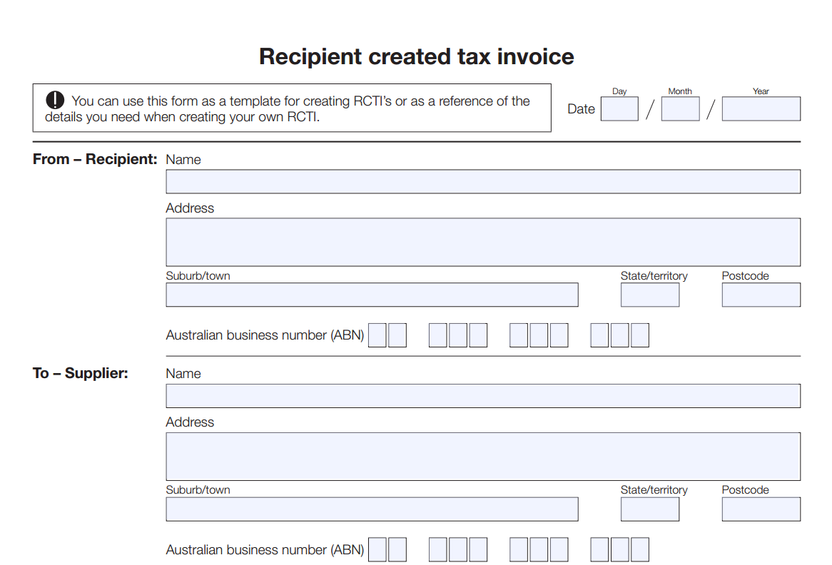 ABN number. Recipient com